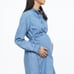Denim maternity dress short with tie