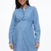 Denim maternity dress short with tie