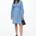 Denim maternity dress short with tie