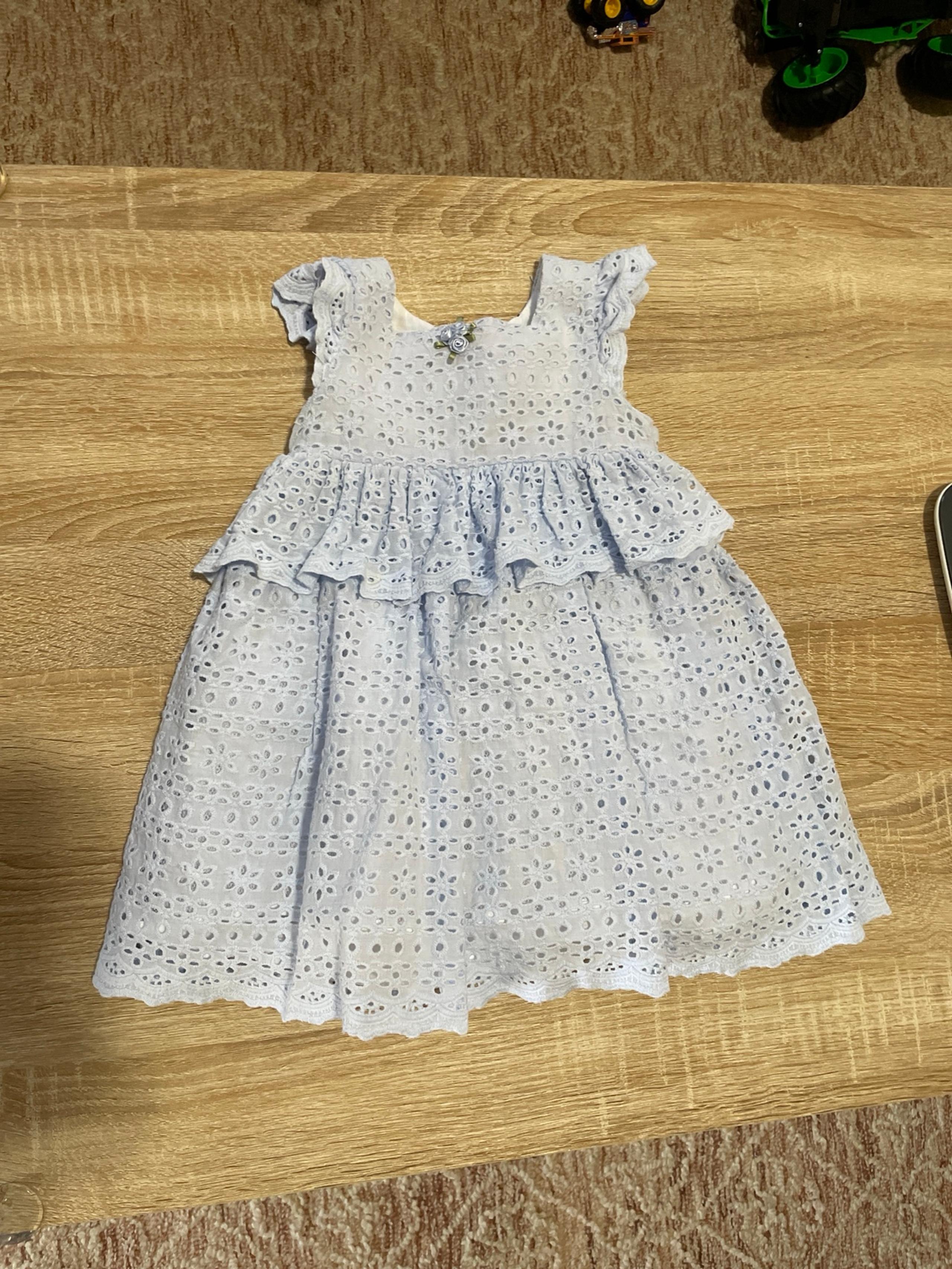 Laura Ashley London Baby Girl Blue Dress 18M