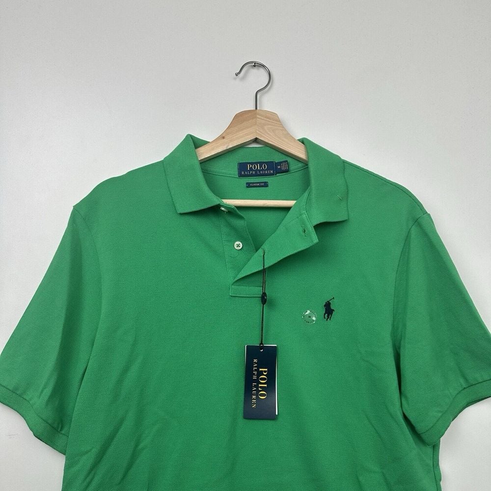 NWT Polo Ralph Lauren Shirt Classic Fit Green Men's M NEW Blue Pony