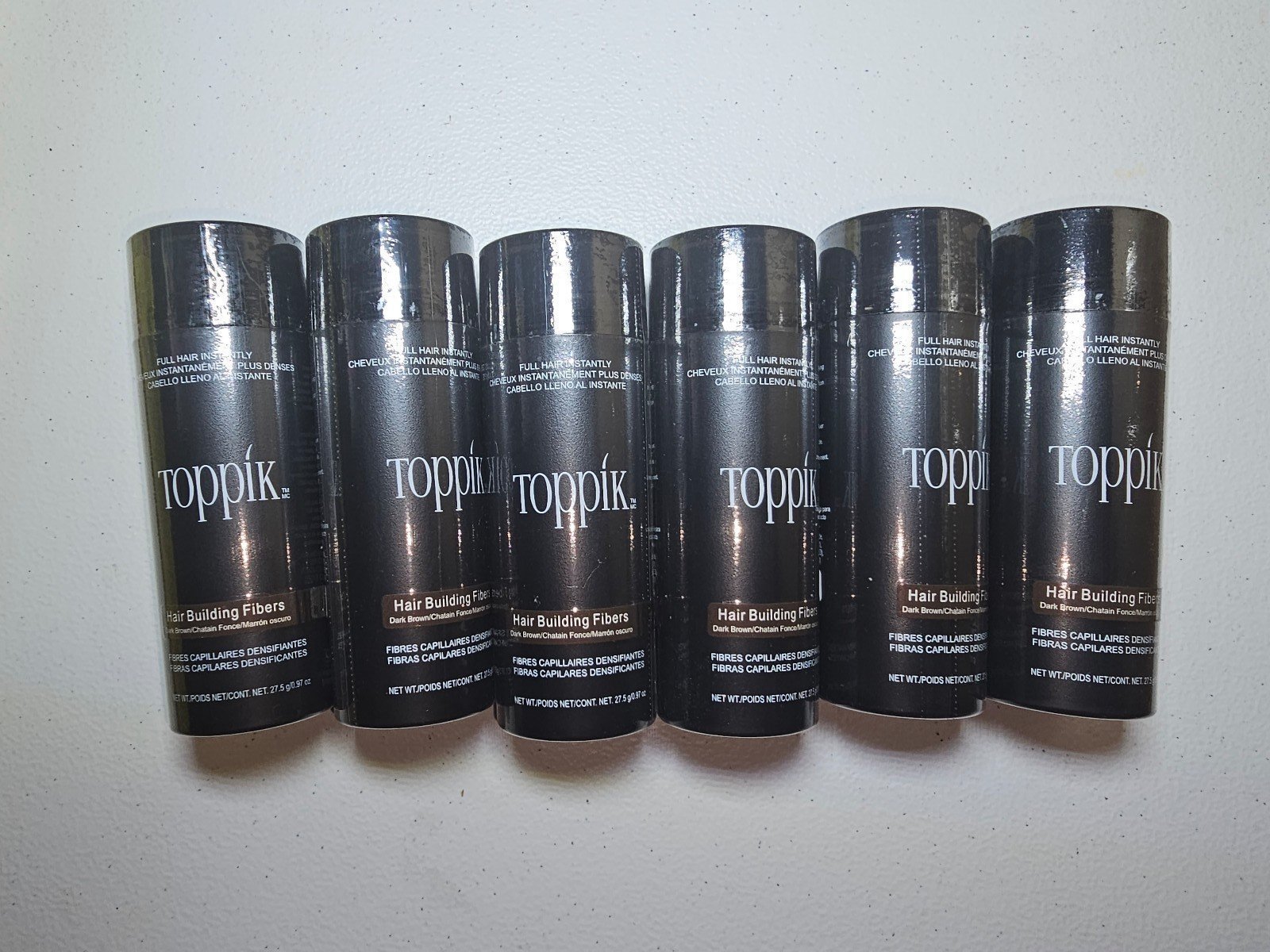 6 Bottles of Dark Brown Toppik Hair Fiber 3 days priority shipping