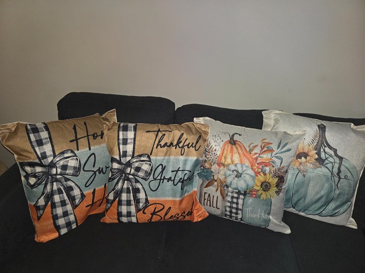 Fall Pumpkin Home Sweet Home Throw Pillow Covers, 18 x 18 Inch