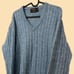 70s blue light weight cable knit sweater