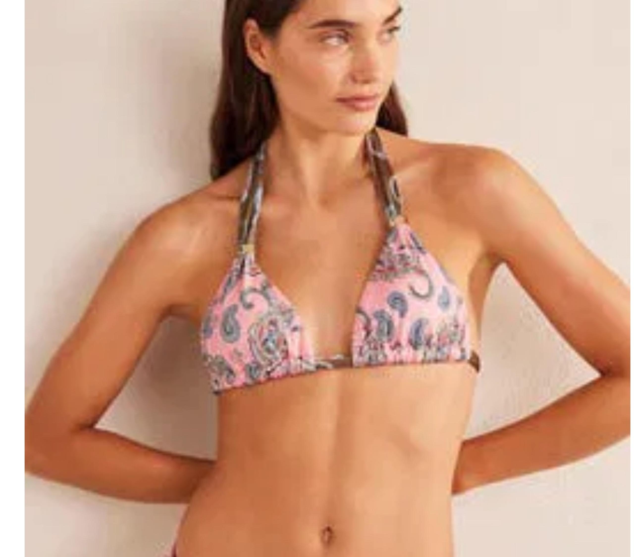 Boden Bead Gather Halter Bikini Top Swim Women US 6 NEW