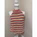 Anthropologie John + Jenn Multi Rainbow Knit Halter Percy Sweater Tank Size XL
