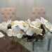 Silk orchid floral arrangement in oval glass vase \ arrangements \ centerpieces