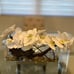 Silk orchid floral arrangement in oval glass vase \ arrangements \ centerpieces