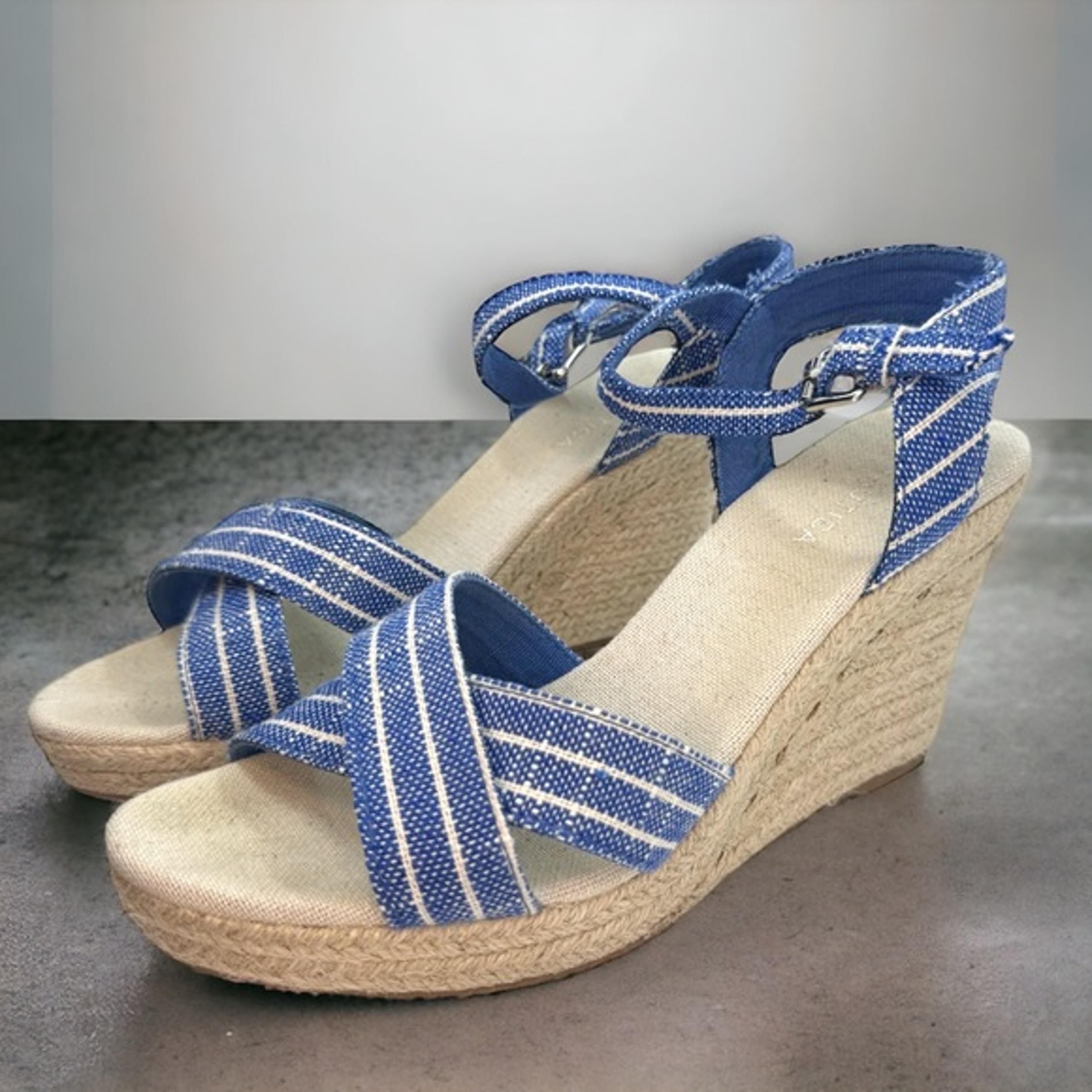 Nautica Longshore Open Toe Wedged Espadrille Sandals - Size 8.5 (Like New!)