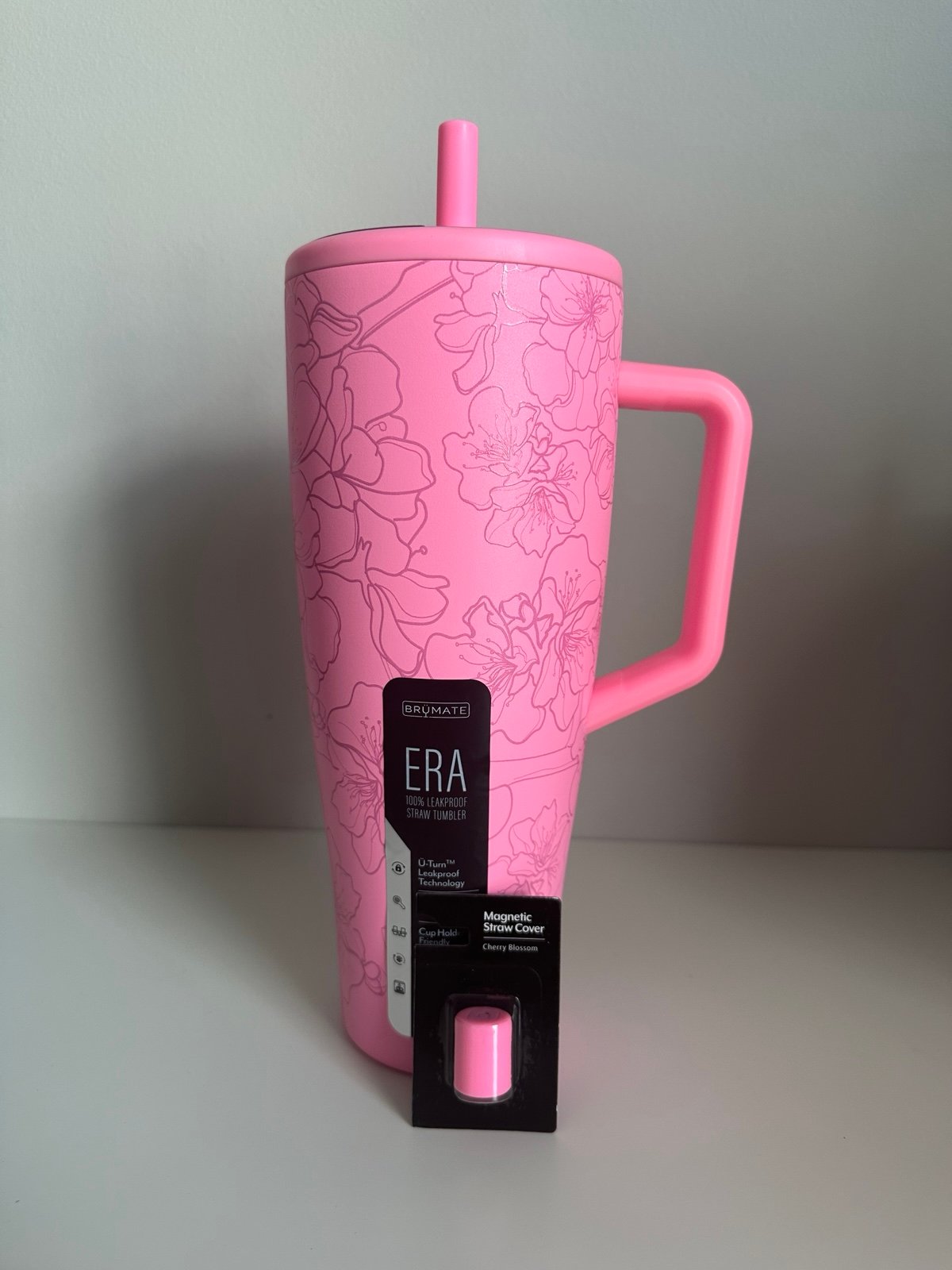 Brumate Cherry Blossom 40oz ERA with straw cover BNIB