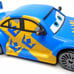 DISNEY PIXAR CARS MAX SCHNELL BLUE & YELLOW 1:55 DIEAST 3 1/8 CAR WITH CROWNS