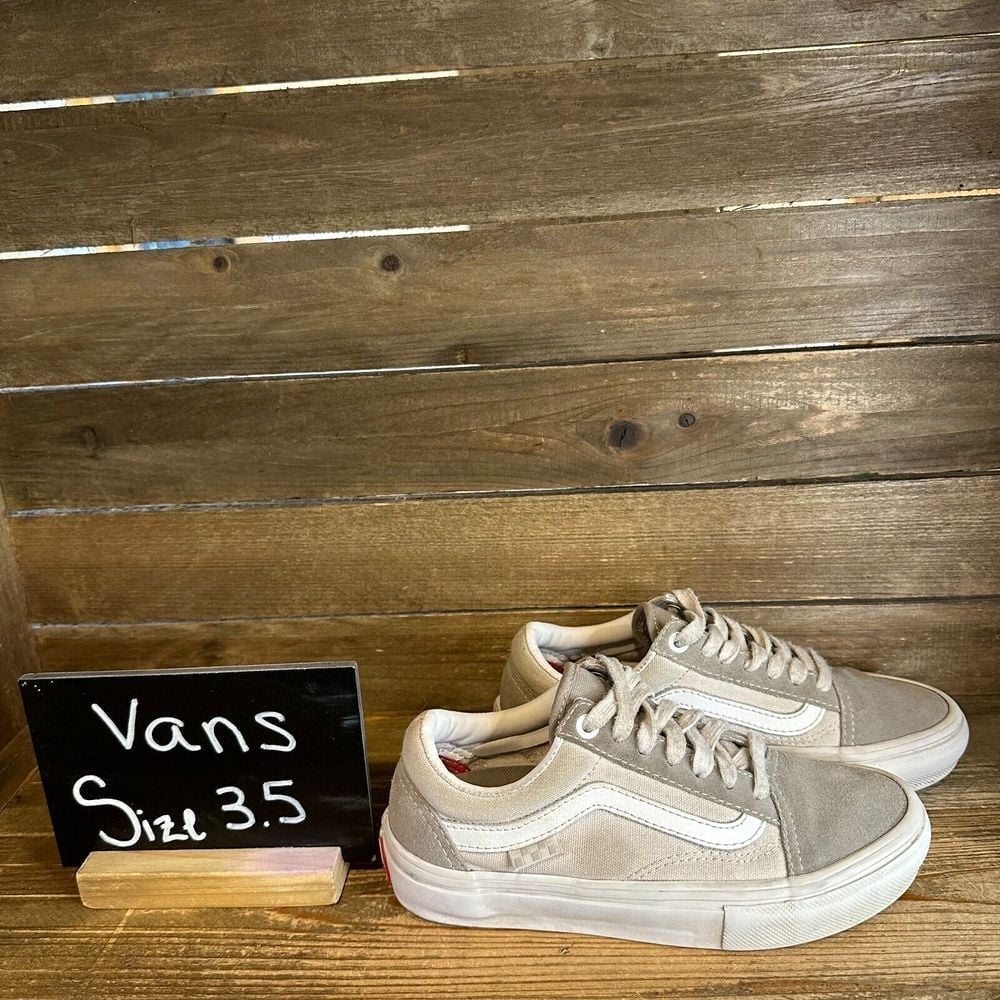 Kids Vans Old Skool Gray Suede Casual Skateboarding Sneakers Shoes Size 3.5 Y