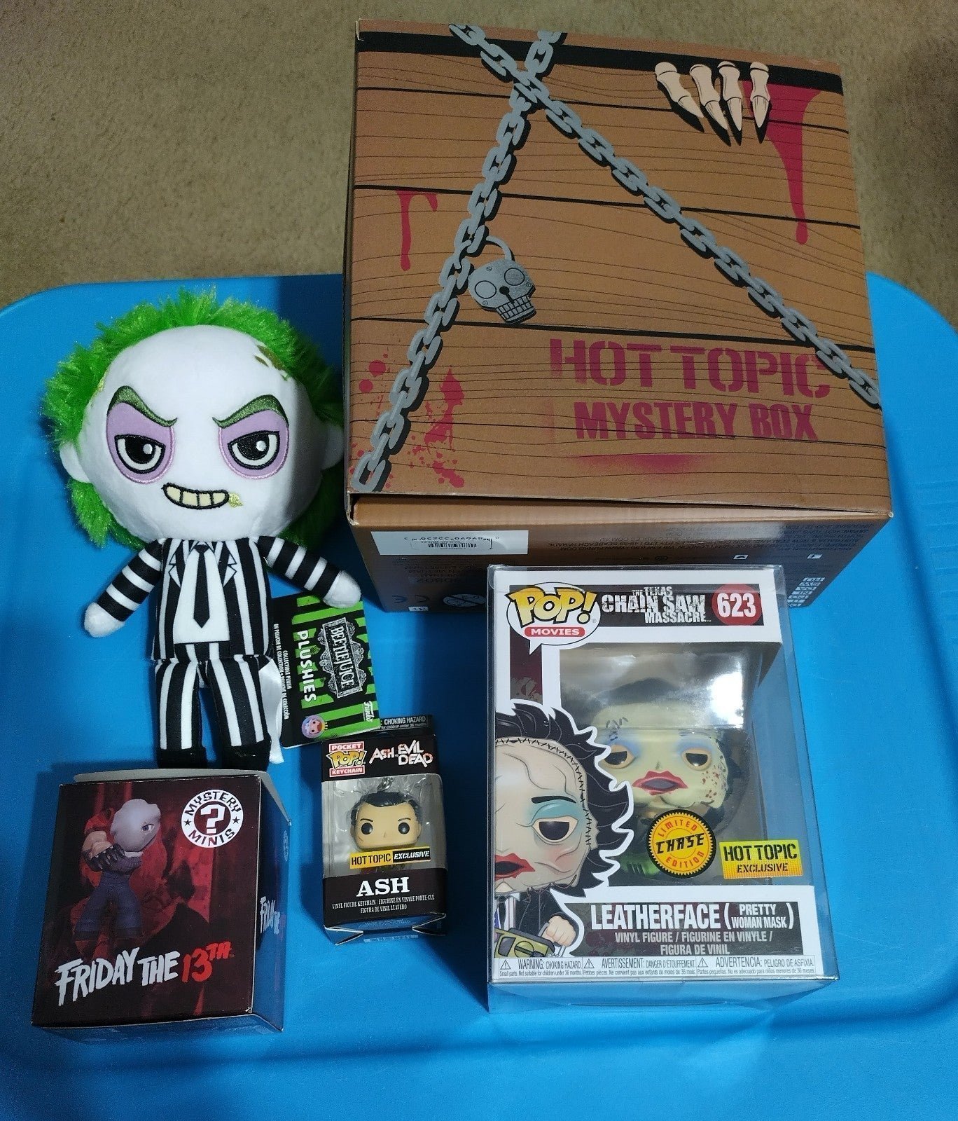 Hot Topic Mystery Box with Leatherface Chase Funko Pop