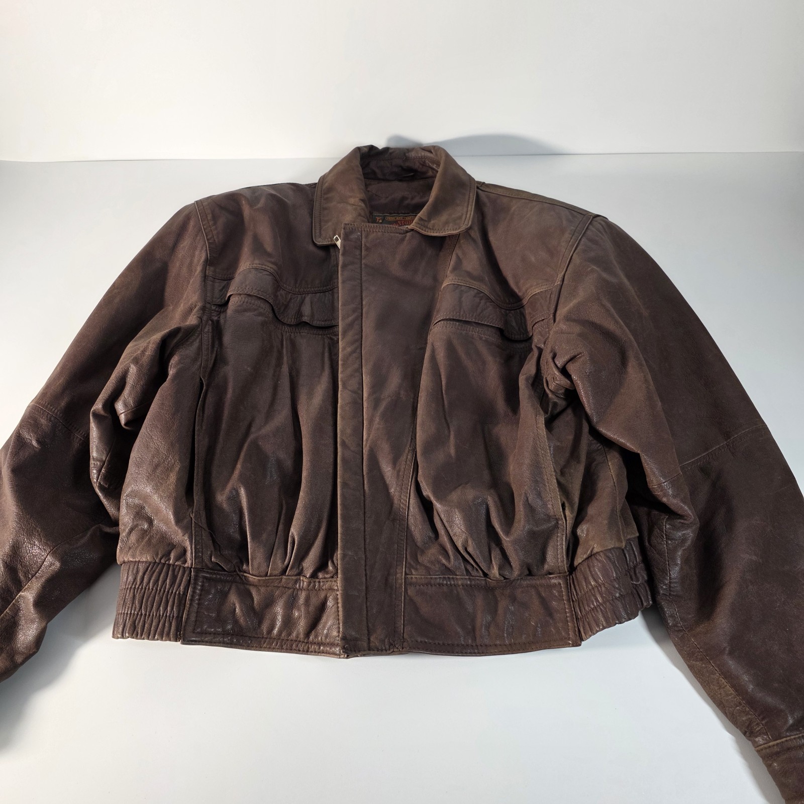 Vintage Adventure Bound Wilsons Leather Jacket Mens L Brown Bomber Aviator