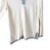 Duffield Lane Cashmere V Neck Pullover Sweater Cream Gray Medium