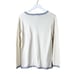 Duffield Lane Cashmere V Neck Pullover Sweater Cream Gray Medium
