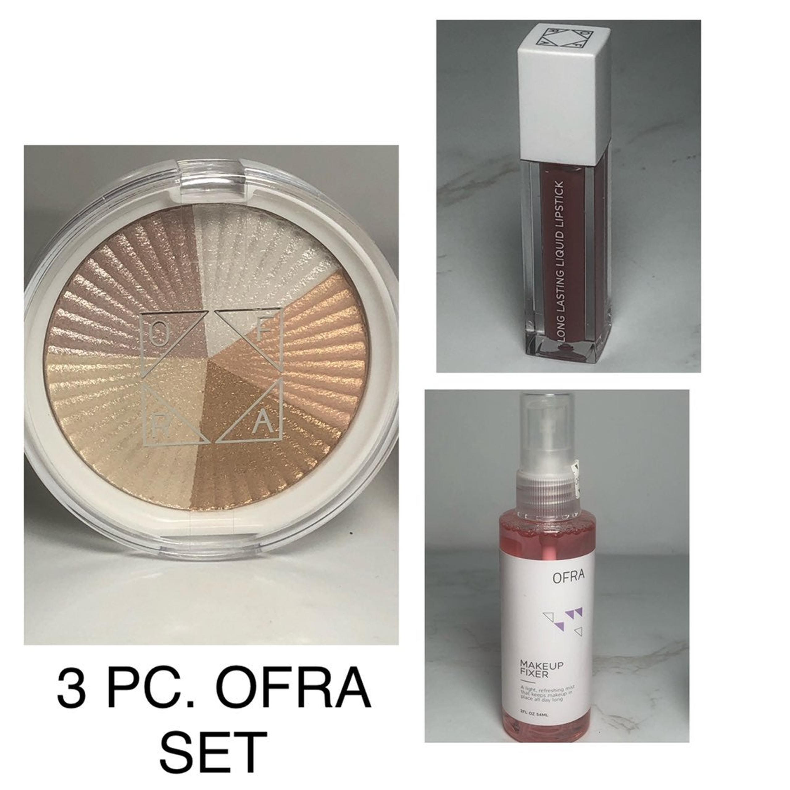 OFRA 3 PIECE SET /highlighter, makeup fixer , lipstick     2230