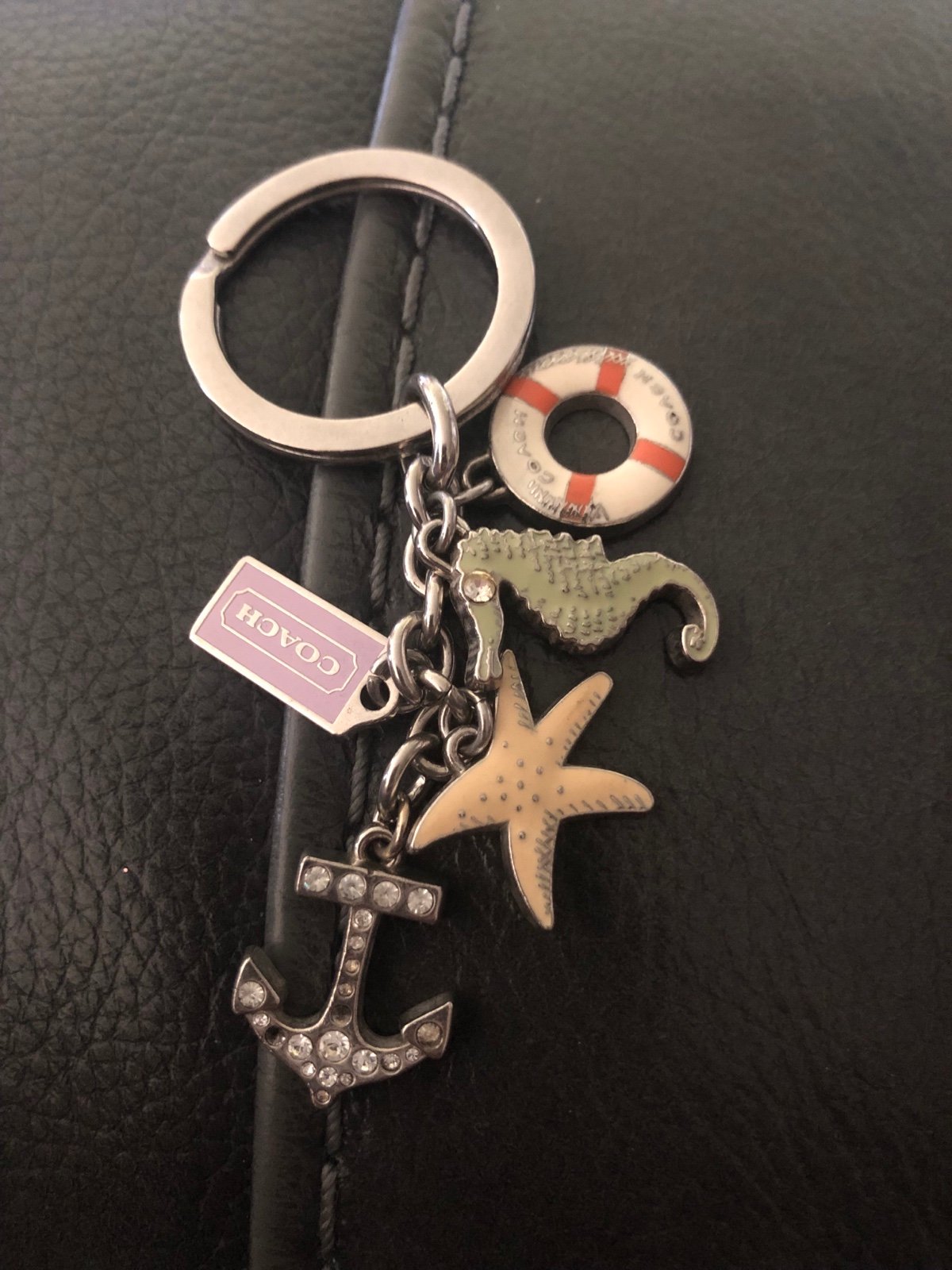 Coach Pierre Le-Tan Sea Beach Themed Seahorse Starfish Anchor Charm keychain