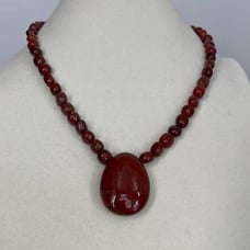 Handcrafted Red River Jasper necklace & earrings