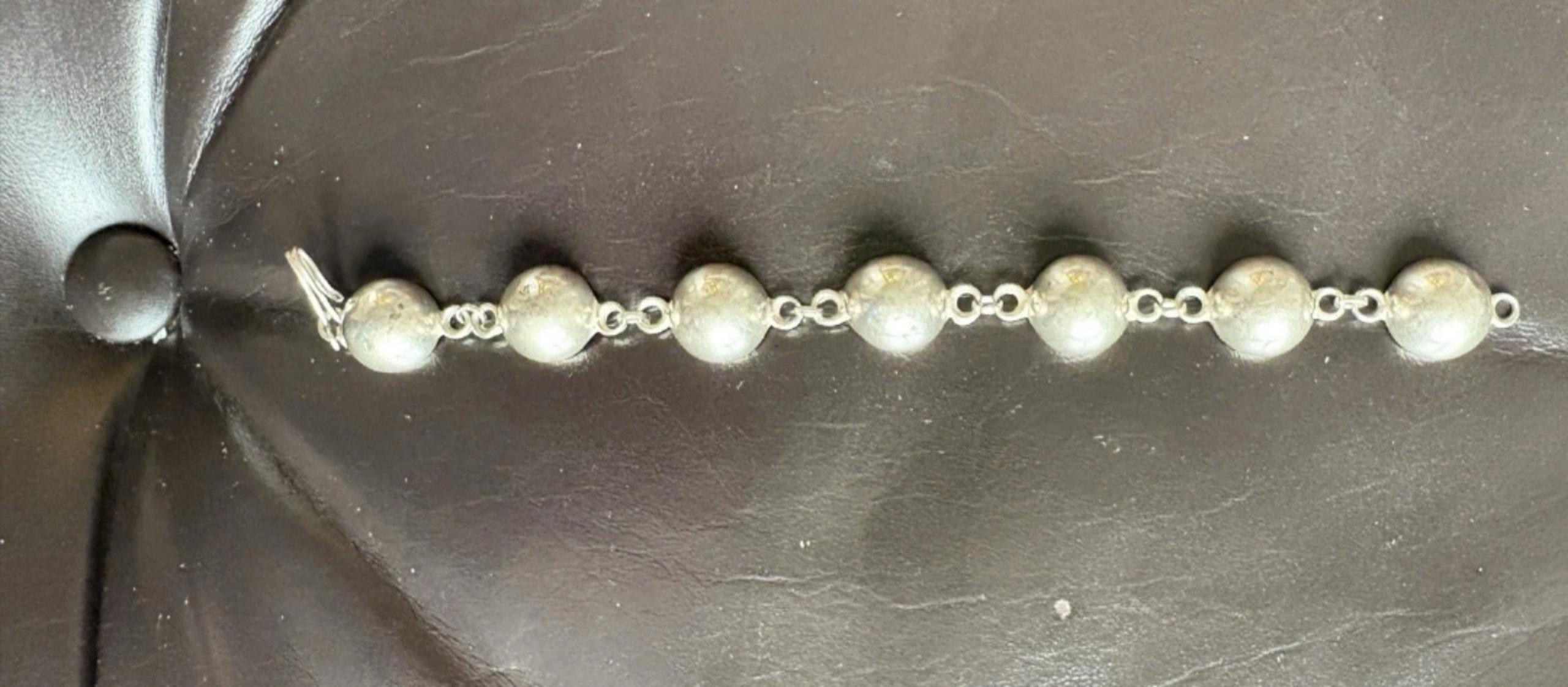 Vintage Taxco sterling silver, 980 sterling!! 7 inch 15 gram bead and ball link