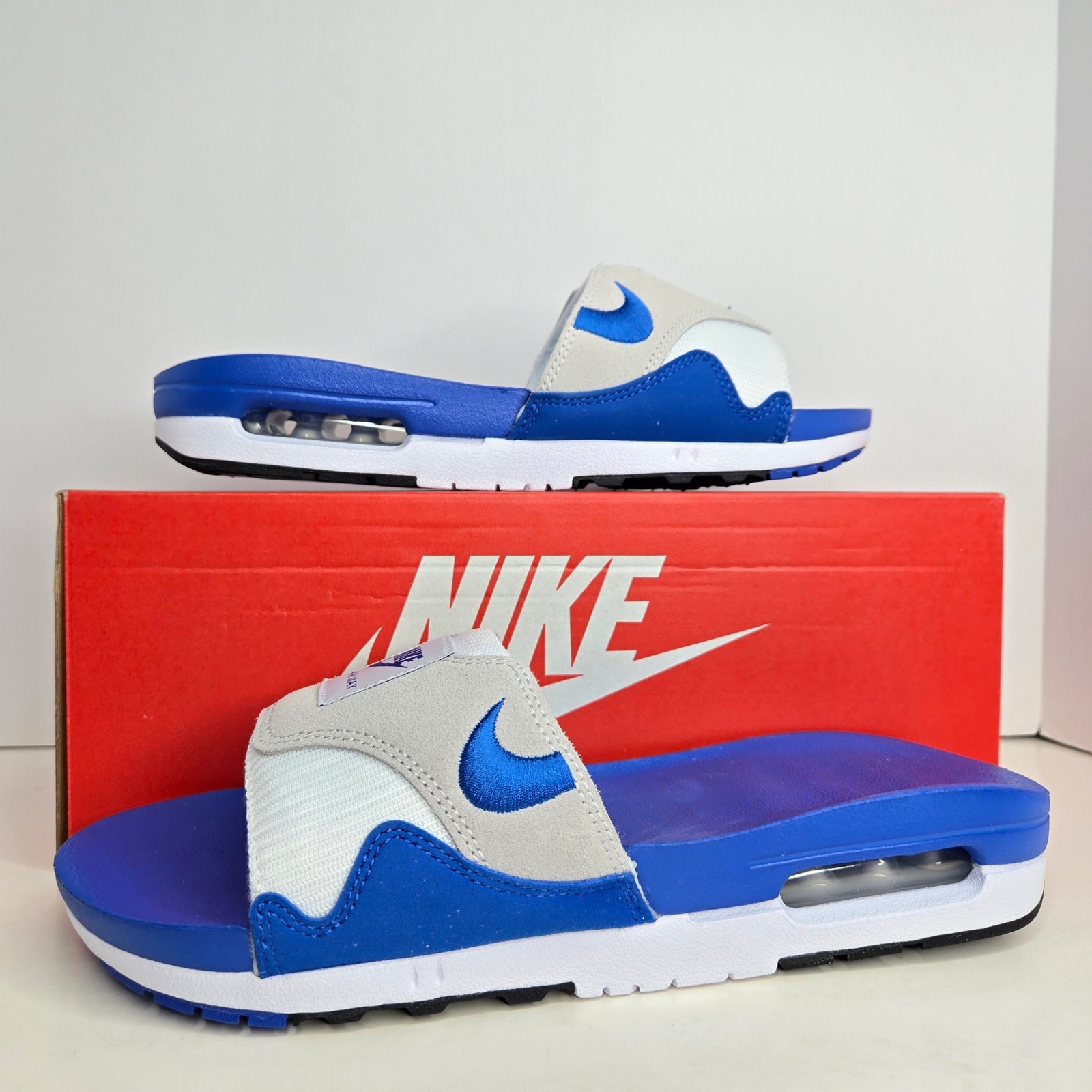 Nike Air Max 1 Slide Royal/White Size 12 Men