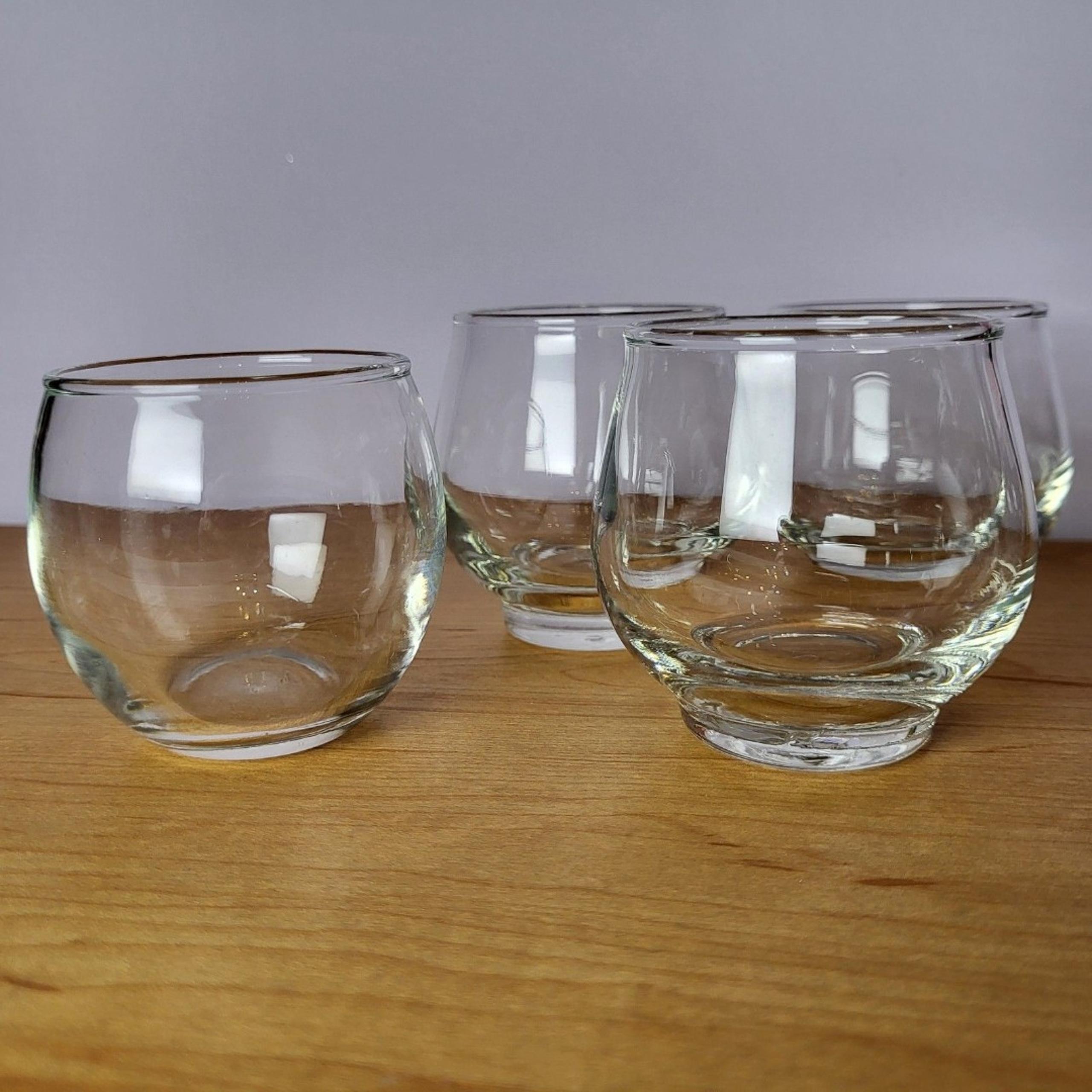 Set Of 3 Vtg Libbey Tempo Cocktail Glasses 4.5 Oz + 1 Extra Roly-Poly Glass