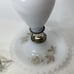 Vintage White Milk Glass Table Desk Lamp with Brown Roses NO Shade Tested Works