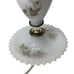 Vintage White Milk Glass Table Desk Lamp with Brown Roses NO Shade Tested Works