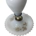 Vintage White Milk Glass Table Desk Lamp with Brown Roses NO Shade Tested Works