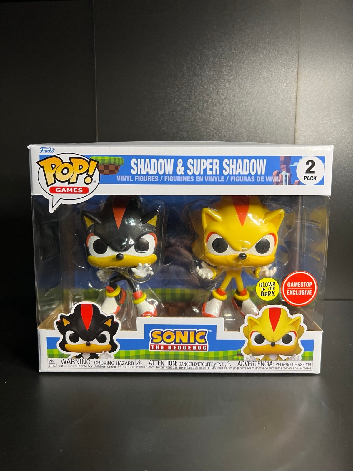 shadow and super shadow 2 pack funko pop (gamestop exclusive)