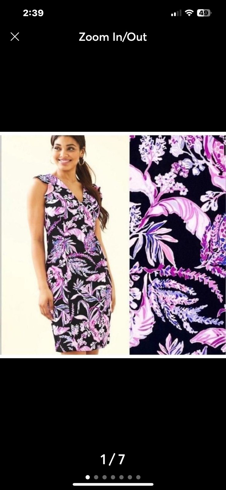 Lilly Pulitzer Mina Stretch Shift Dress Black Onyx Wild Within Floral Sz 0