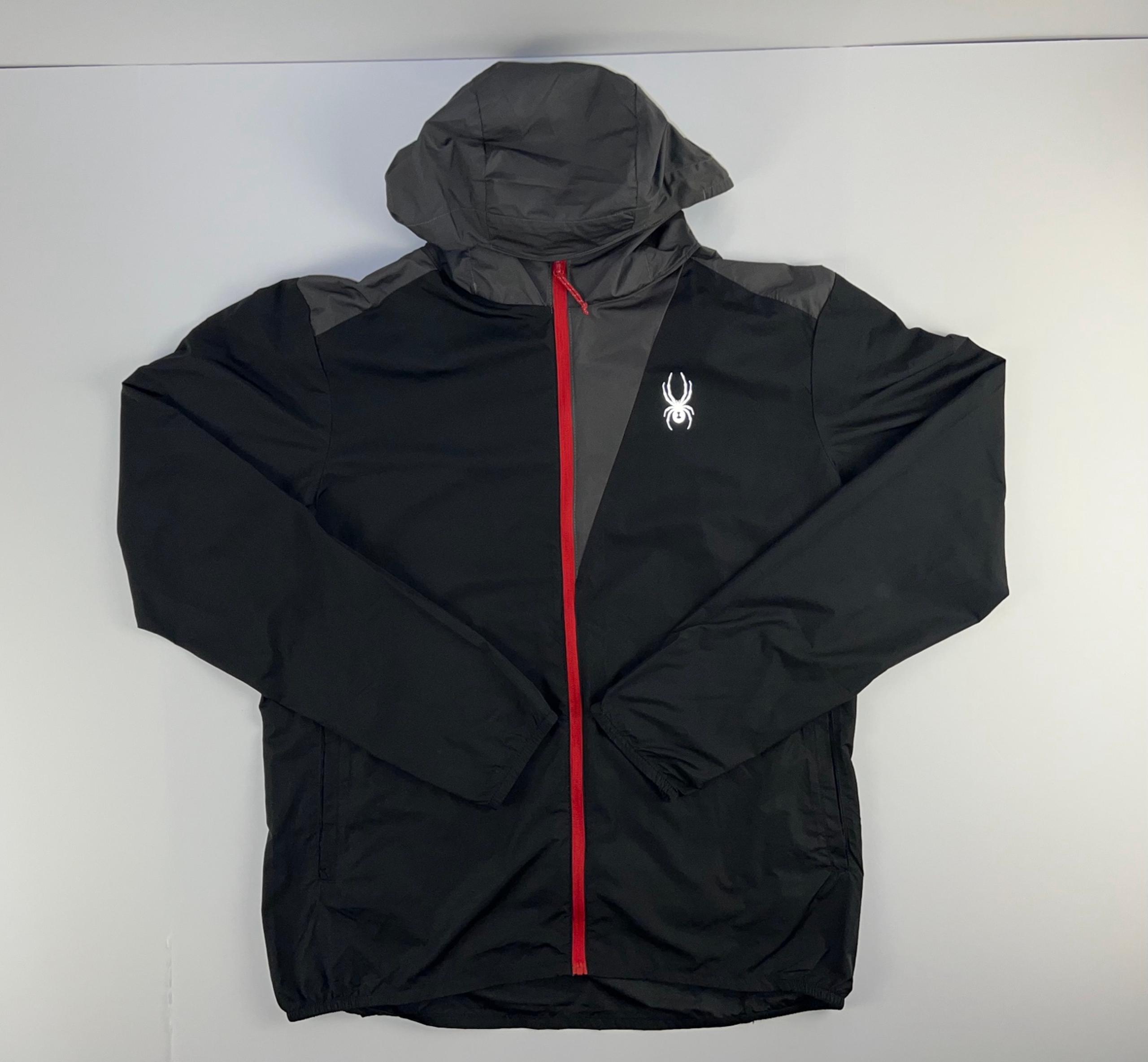 Spyder Black/Grey Sleeve Pocket Windbreaker