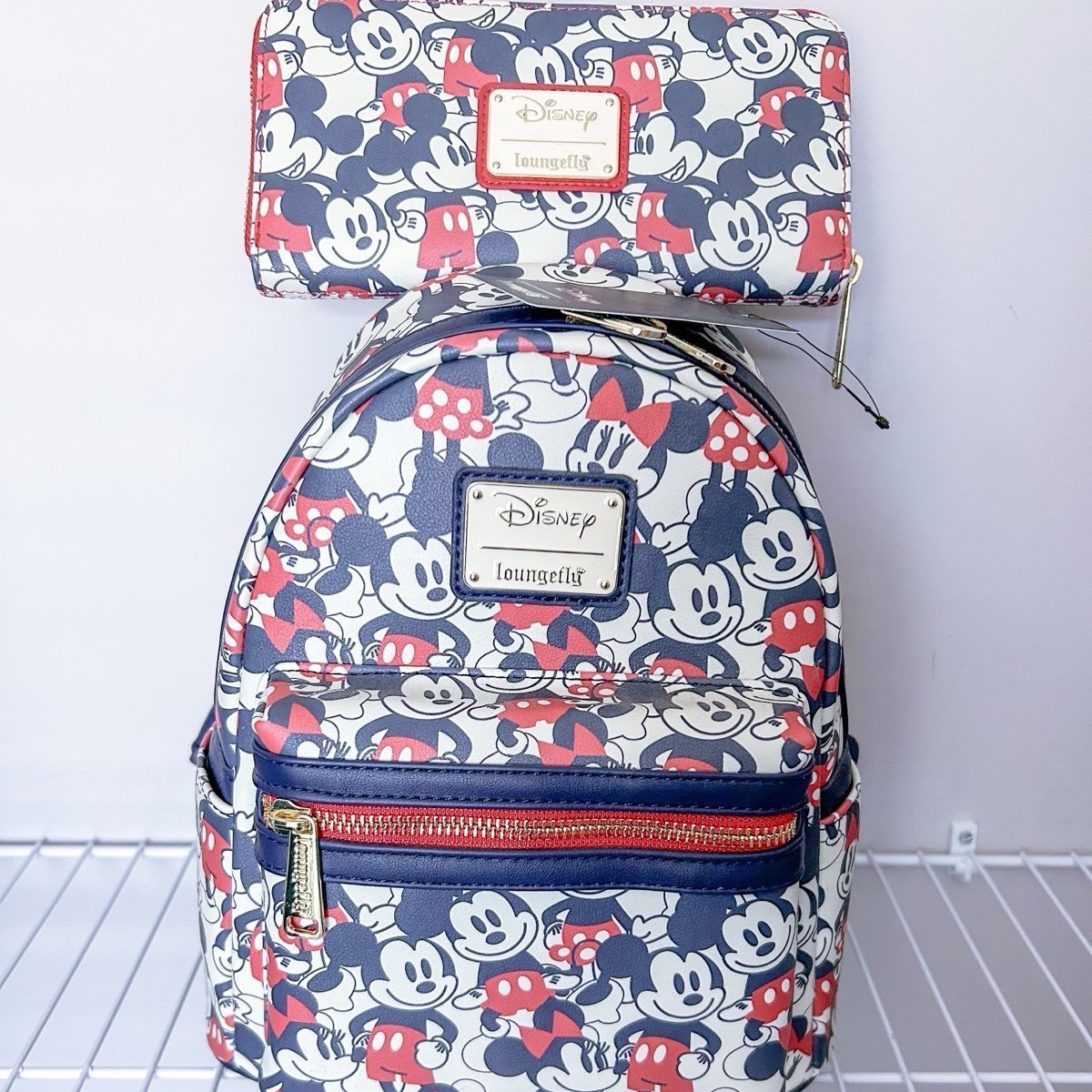 Mickey and Minnie Mouse Loungefly with Wallet