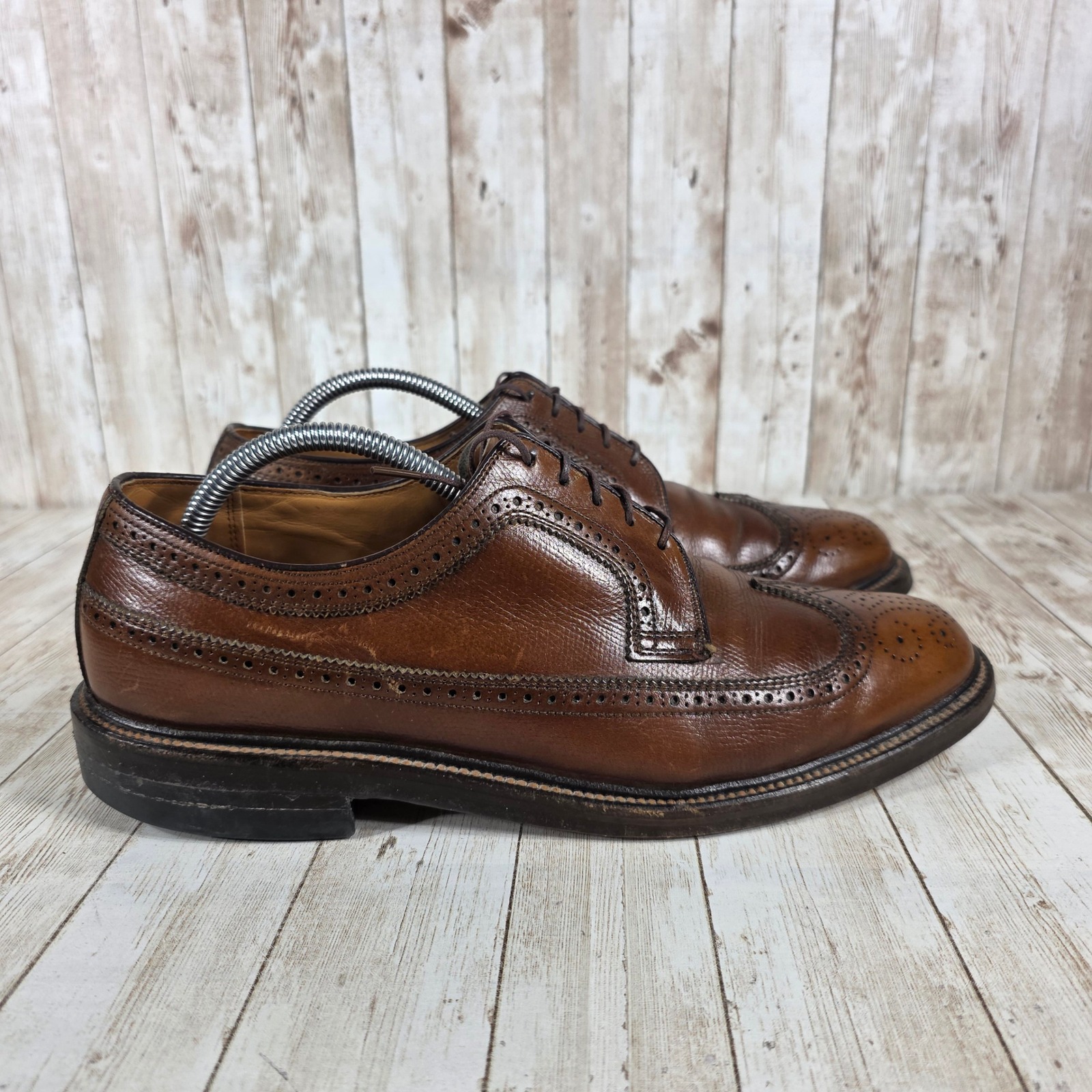 Mason Wingtip Oxford Dress Shoes Leather Brown Brogue Mens Size 9.5 D