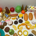 Pretend Play Food Lot pieces Hot Dog Pizza Fruits Cookies Bread Snacks VTG