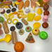 Pretend Play Food Lot pieces Hot Dog Pizza Fruits Cookies Bread Snacks VTG