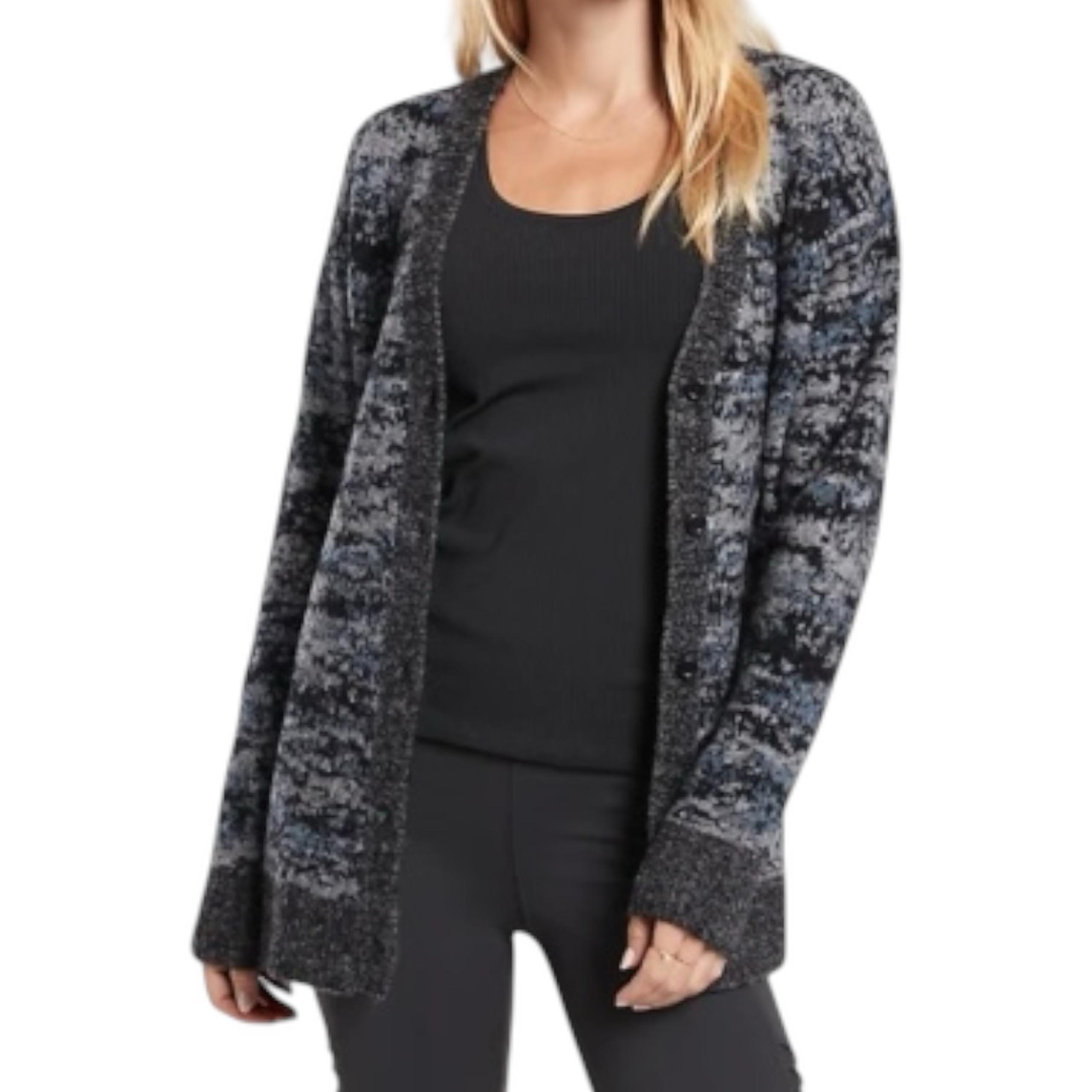 Athleta Westlake Textured Cardigan Sweater In Fog Camo Cool M