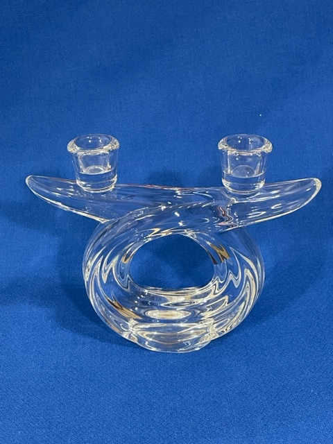Vintage Vannes outlet le Châtel crystal Doughnut Candle Holder.