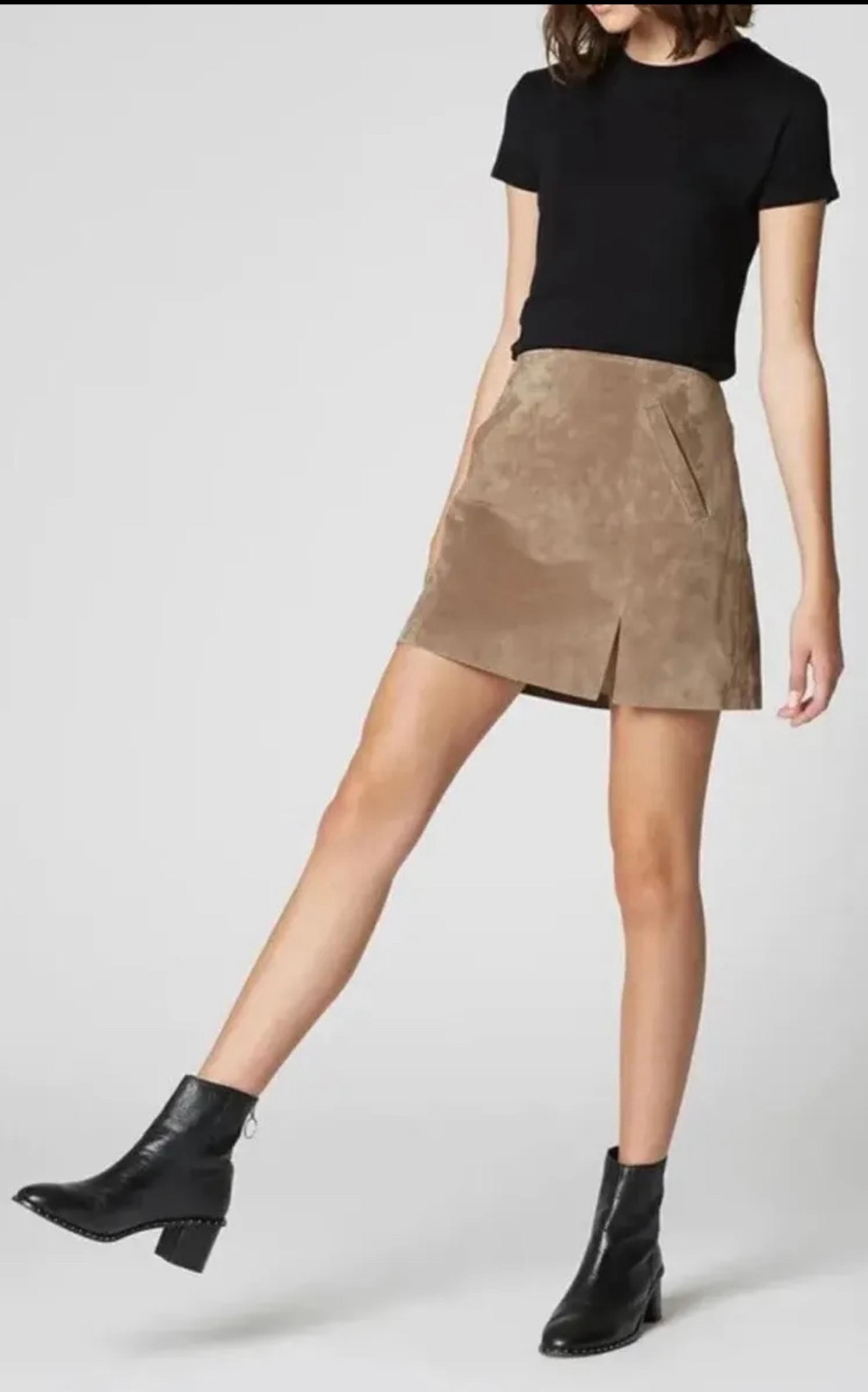 Nordstrom Blank NYC Suede Brown Classic Modern Mini Skirt Women's Sz 26