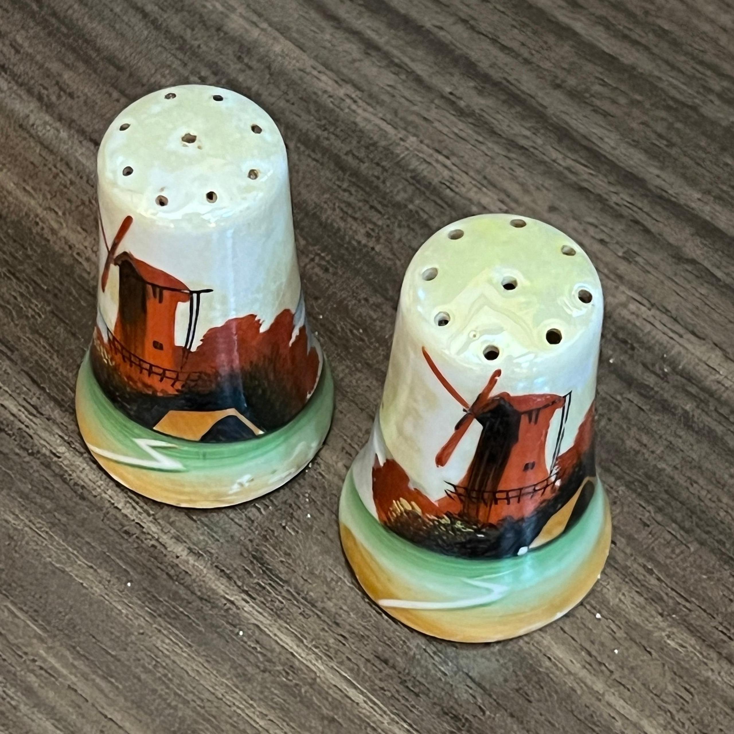 Vintage 1930s Lusterware Salt & Paper Shakers