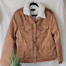 Women's Tan Corduroy Fleece lined Jacket Size Large
