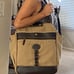 H.S TRASK Bozeman Montana Canvas twill Leather Mix Tote Shoulder bag