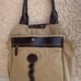 H.S TRASK Bozeman Montana Canvas twill Leather Mix Tote Shoulder bag