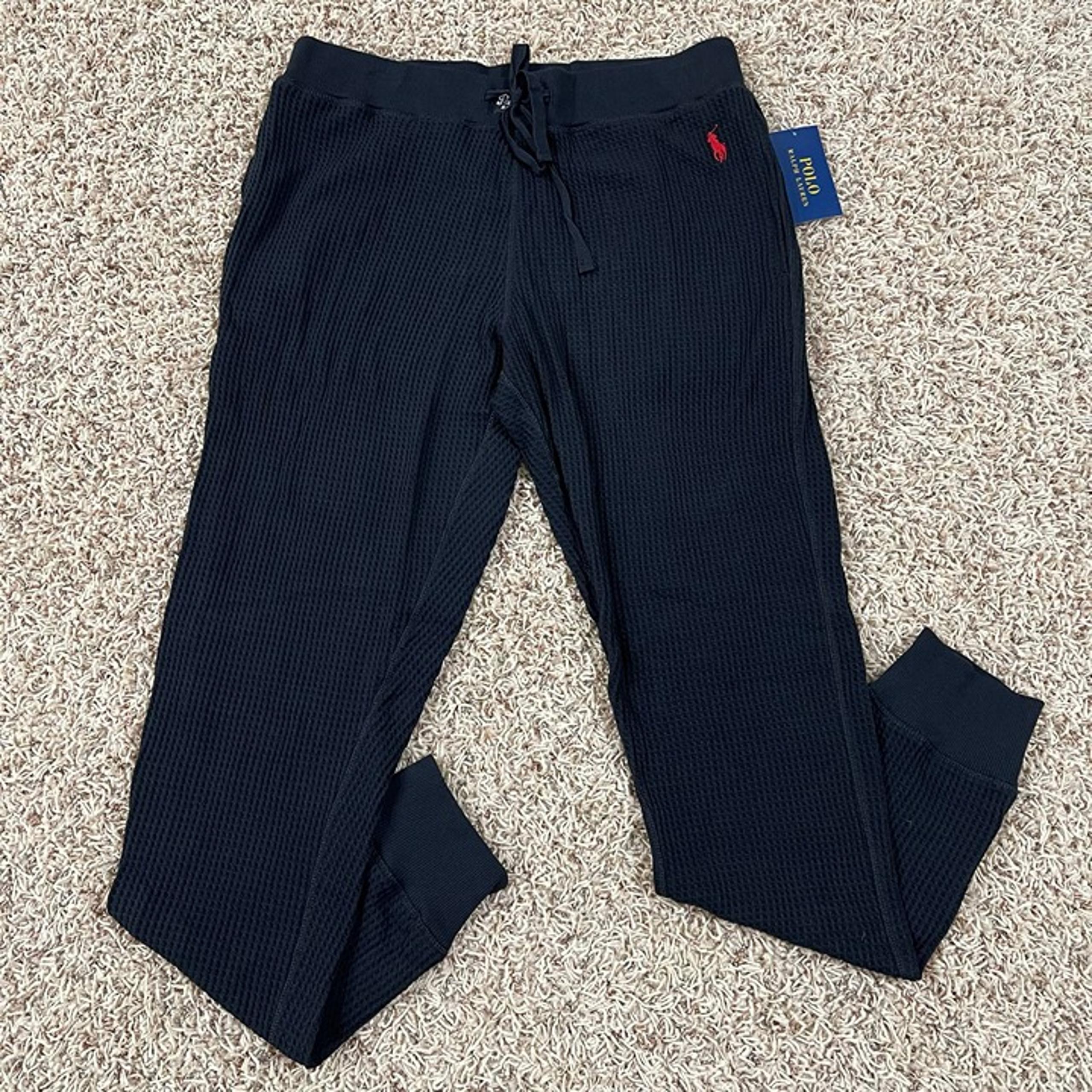 NEW Polo Ralph Lauren Men's Premium Thermal Jogger Pajama Pants Black Size Large