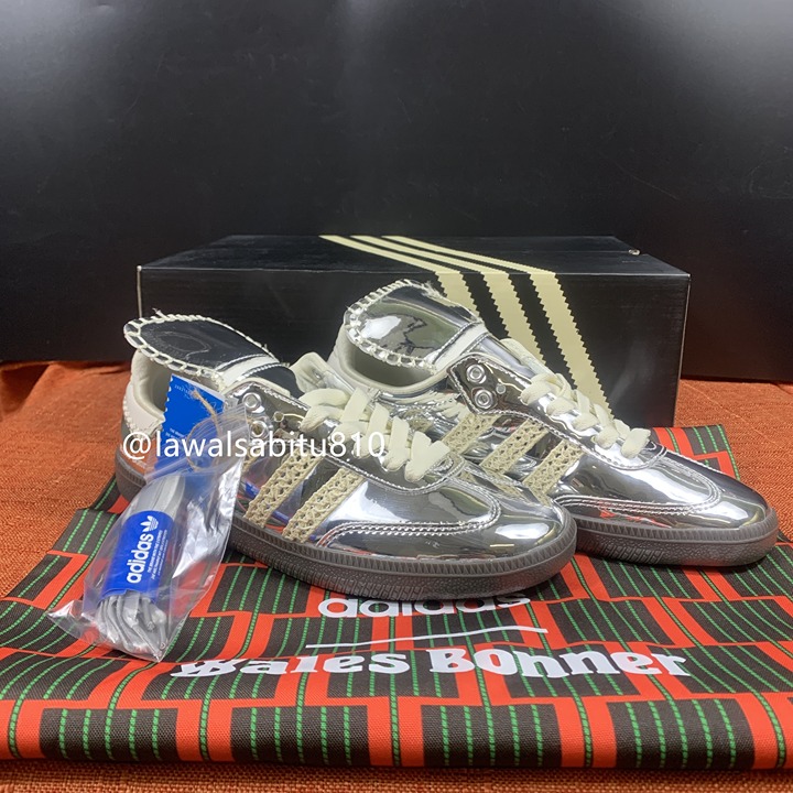 Adidas Samba Wales Bonner Silver.EU38=Women's 6.5=Men's 5.5