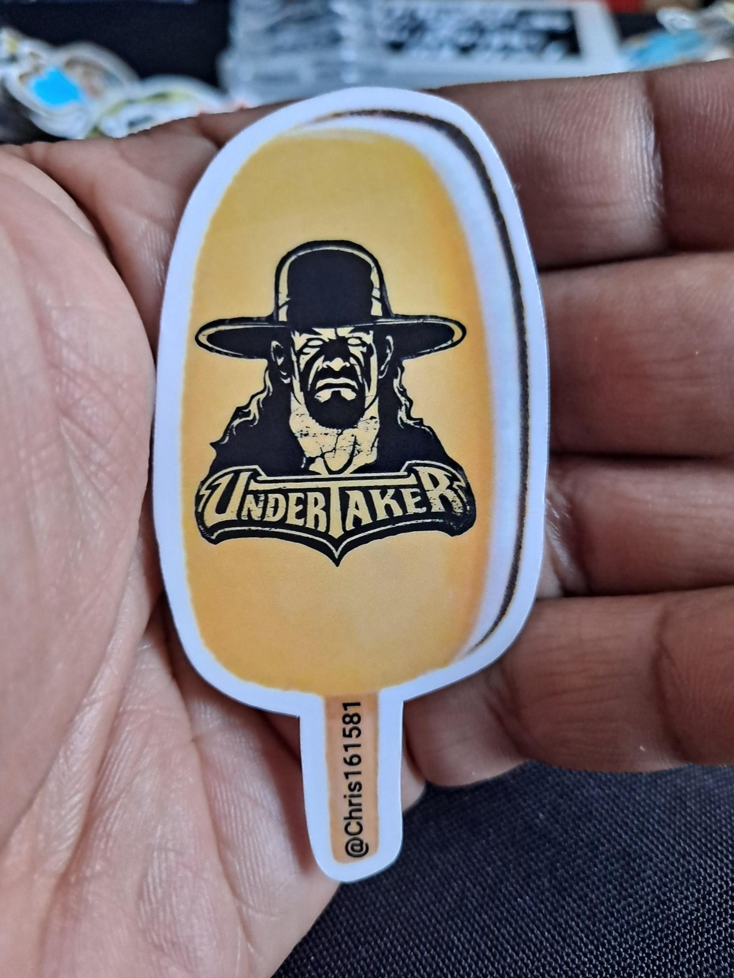 THE UNDERTAKER WWE ICE CREAM BAR Sticker 3x2 inches and waterproof