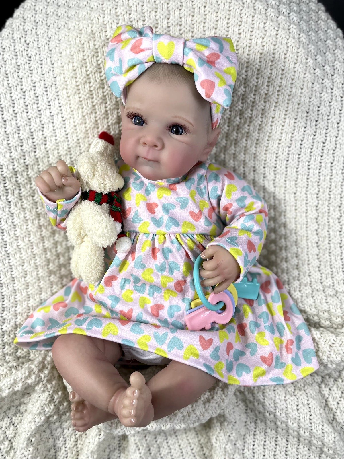 19 inch Emma Reborn Baby Doll Adorable Girl Silicone Vinyl Cloth Body Lifelike