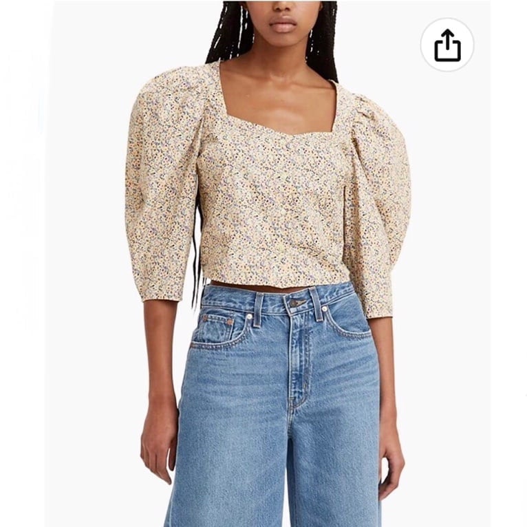 Levi's Floral Puff Sleeve Blouse NWT