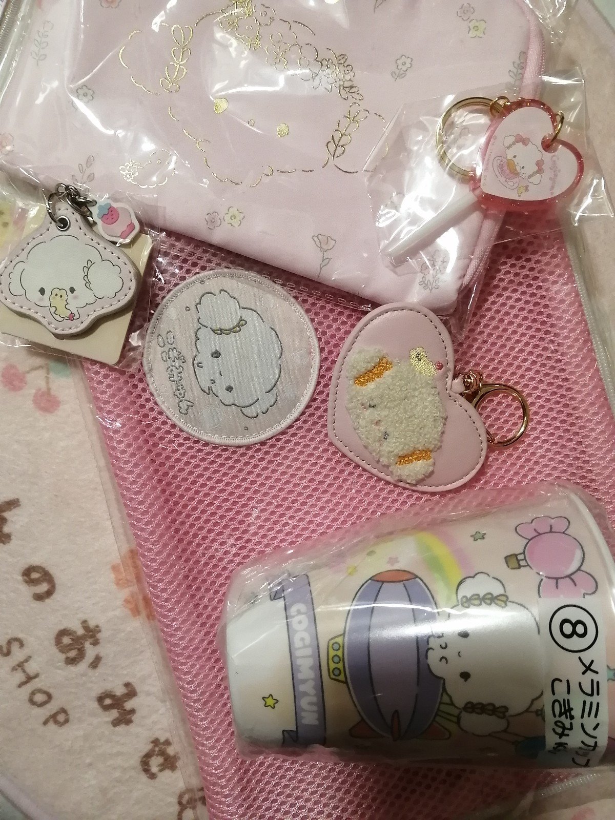 (FREE SHIPPING) Sanrio Cogimyun Bundle Set B Keychain Case Storage Pouch Bag Cup