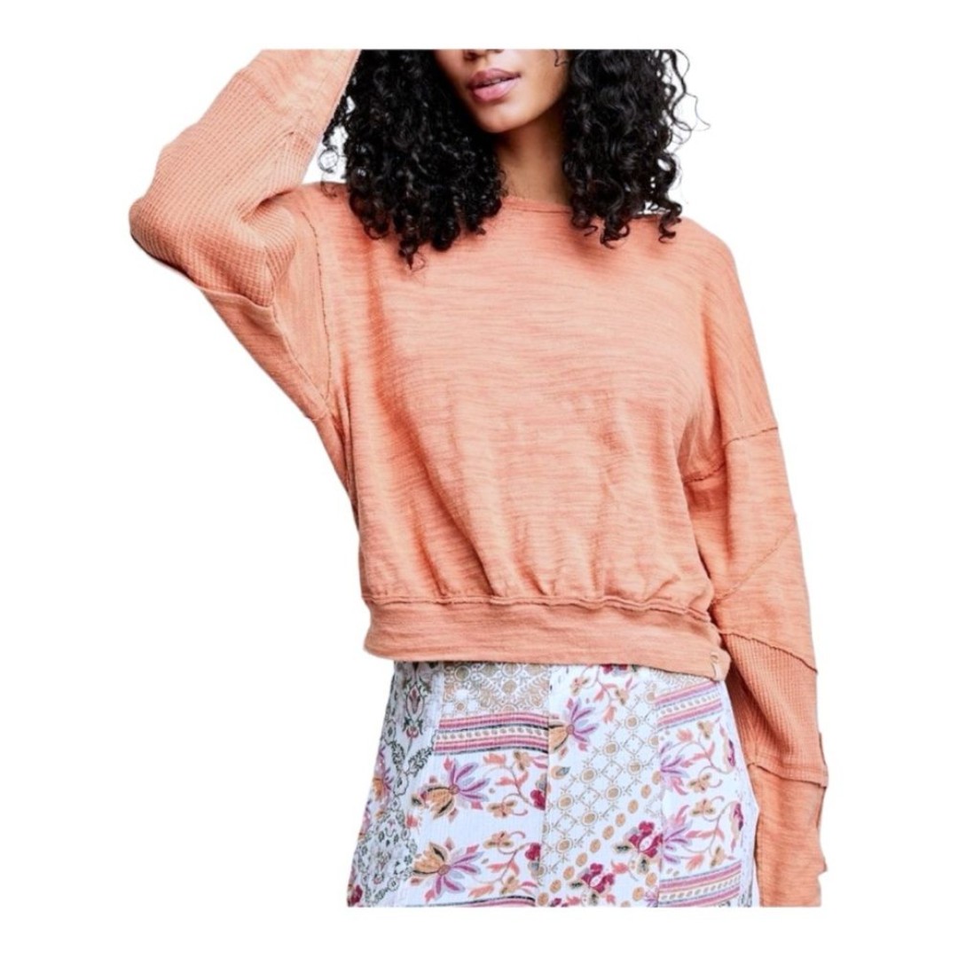Free People We The Free 5 Star Tee Sweet Cinnamon Slouchy Patched Women’s XS